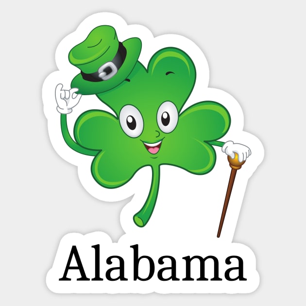 St Patrick&#39;s  Irish Shamrock ALABAMA, Irish Gift for Wife Sticker by yassinebd